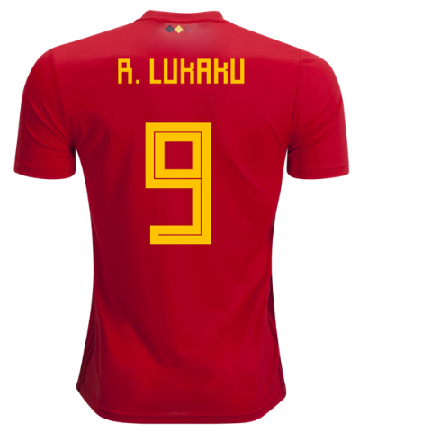 2018 World Cup Belgium Lakaku #9 Home Soccer Jersey Shirt - Click Image to Close