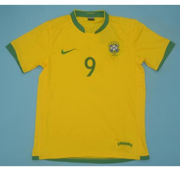 2006 Brazil Home Retro Soccer Jersey Shirt RONALDO #9 - Click Image to Close